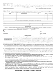 Form BOE-502-D Change in Ownership Statement - Death of Real Property Owner - County of San Diego, California, Page 2