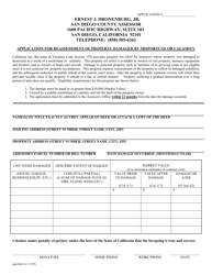 Document preview: Application for Reassessment of Property Damaged by Misfortune or Calamity - County of San Diego, California