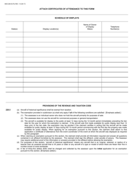 Form BOE-260-B Claim for Exemption From Property Taxes of Aircraft of Historical Significance - County of San Diego, California, Page 2