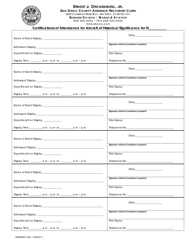 Form MAM260C Certifications of Attendance for Aircraft of Historical Significance - County of San Diego, California, Page 2