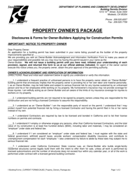 Document preview: Property Owner's Package - Stanislaus County, California