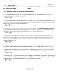 Landowner&#039;s Williamson Act Statement - Stanislaus County, California, Page 2