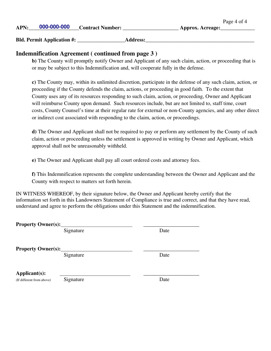 Landowners Williamson Act Statement - Stanislaus County, California, Page 4