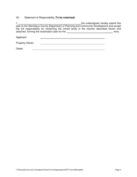 Mining Reclamation Plan Form - Stanislaus County, California, Page 6