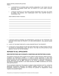 Noise Control Waiver Application - Stanislaus County, California, Page 2