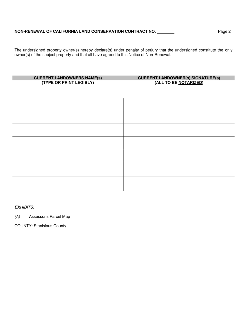Notice of Non-renewal California Land Conservation Contract - Stanislaus County, California, Page 3