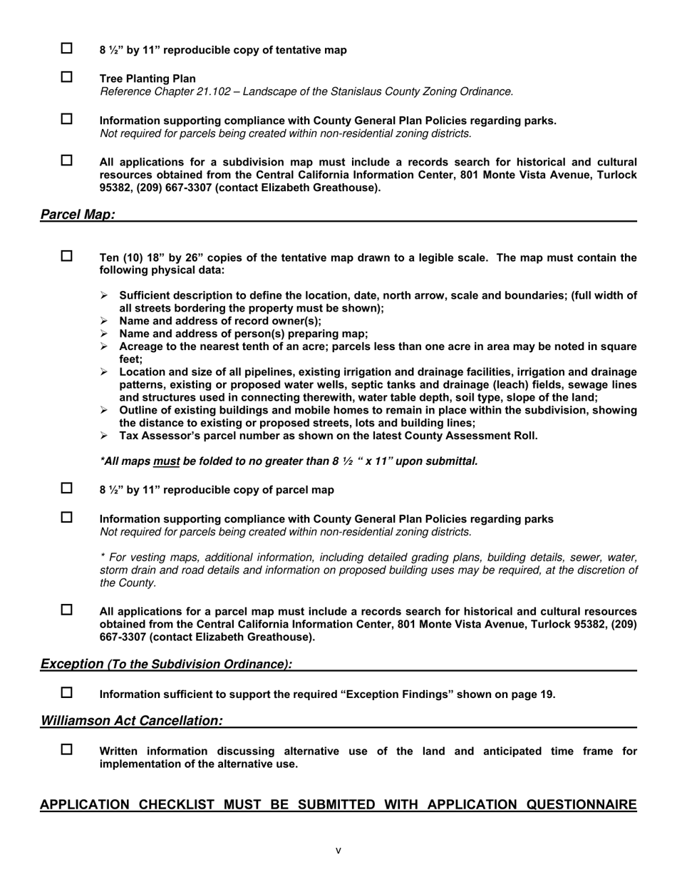 Application Questionnaire - Stanislaus County, California, Page 5