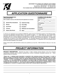 Application Questionnaire - Stanislaus County, California, Page 6