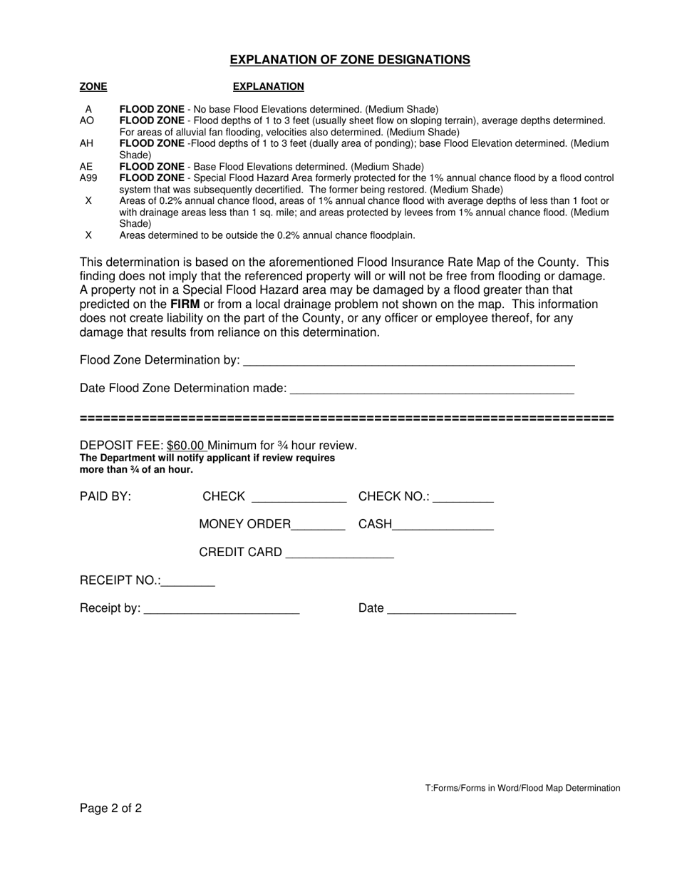 Flood Insurance Rate Map Determination Request Form - Stanislaus County, California, Page 2