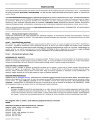Aplicacion Para El Acta De Nacimiento - Stanislaus County, California (Spanish), Page 3