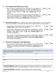 Form 45-0006 Application for Corporation/Partnership Legal Document Assistant Certificate of Registration - Stanislaus County, California, Page 4