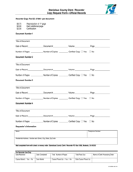Document preview: Form 61-0030 Copy Request Form - Official Records - Stanislaus County, California