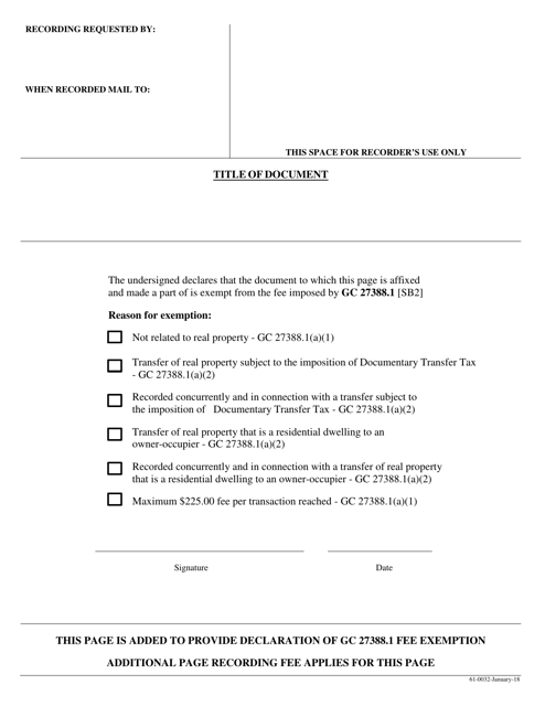 Form 61-0032  Printable Pdf