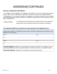 Form 45-0013 Application for Corporation/Partnership Unlawful Detainer Assistant Certificate of Registration - Stanislaus County, California, Page 5