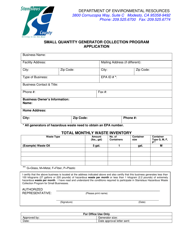 Document preview: Small Quantity Generator Collection Program Application - Stanislaus County, California