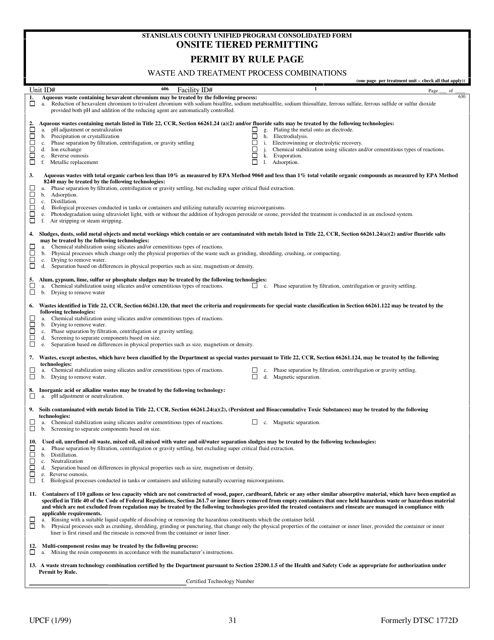 Permit by Rule Page - Onsite Tiered Permitting - Stanislaus County, California Download Pdf