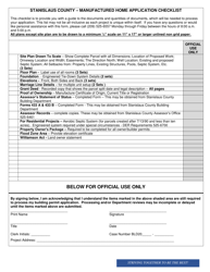 Application for Installation of a Manufactured Home on Private Property - Stanislaus County, California, Page 2