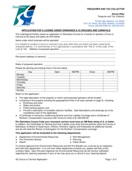 Application for a License Under Ordinance 6.16 Circuses and Carnivals - Stanislaus County, California