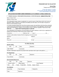 Document preview: Application for Permit Under Ordinance 6.44 to Conduct a Public Dance Hall - Stanislaus County, California