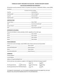 Lien Release/Subordination Worksheet - Stanislaus County, California, Page 2