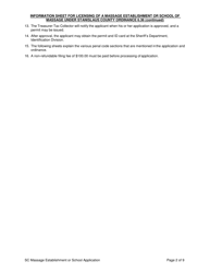 Application to License a Massage Establishment or Massage School - Stanislaus County, California, Page 2