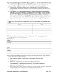 Application to License a Massage Establishment or Massage School - Stanislaus County, California, Page 7