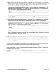 Application to License a Massage Establishment or Massage School - Stanislaus County, California, Page 8