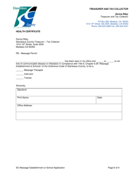 Application to License a Massage Establishment or Massage School - Stanislaus County, California, Page 9