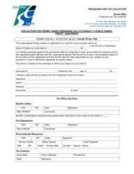 Document preview: Application for Permit Under Ordinance 6.44 to Conduct a Public Dance: Profit/Non-profit - Stanislaus County, California