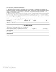 Application for a Permit Under Ordinance 6.56 Taxicabs - Stanislaus County, California, Page 2