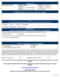 Volunteer Program Application Form - Stanislaus County, California, Page 2