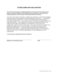 Citizen Complaint Declaration - Stanislaus County, California, Page 2