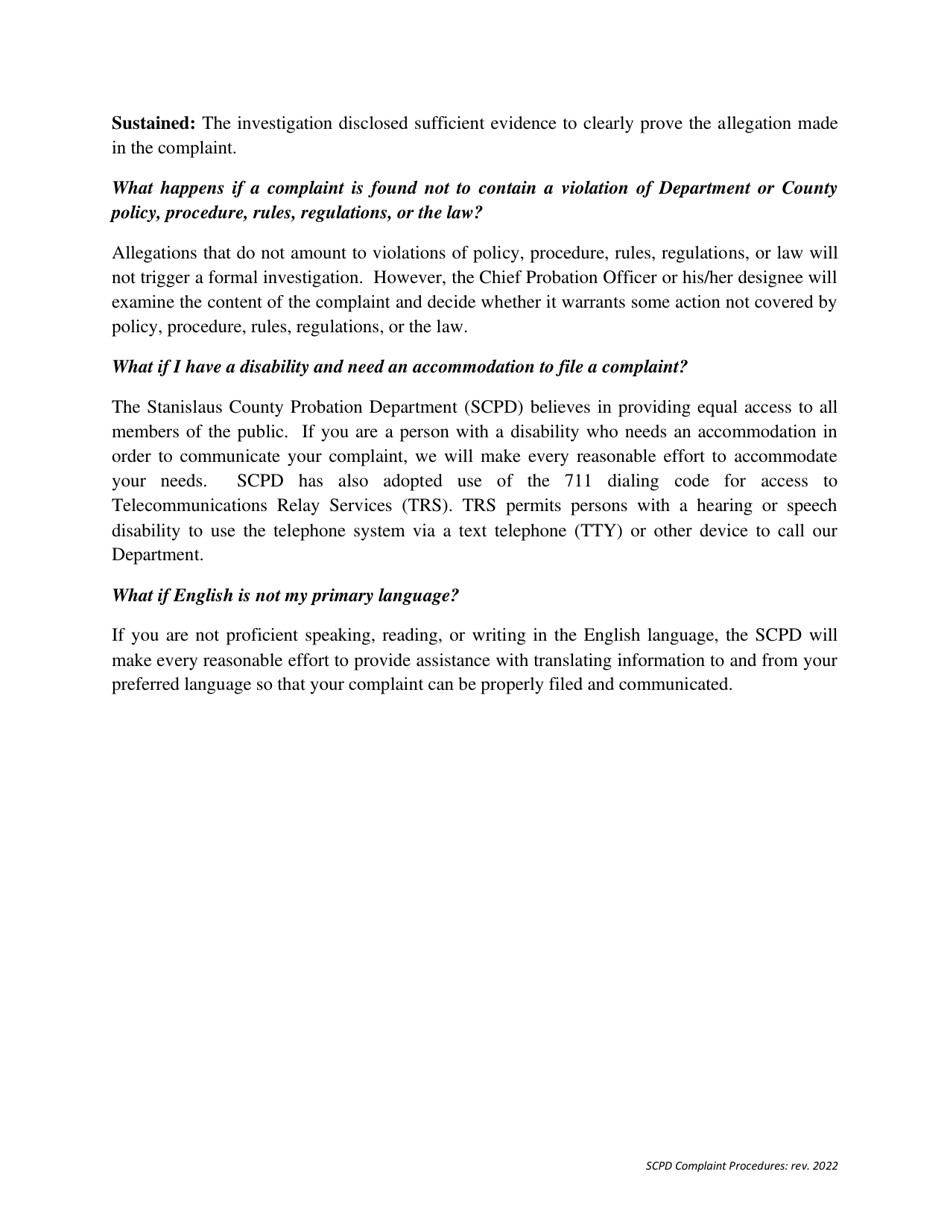 Citizen Complaint Declaration - Stanislaus County, California, Page 5