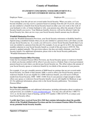 Document preview: Form SSA-1945 Statement Concerning Your Employment in a Job Not Covered by Social Security - Stanislaus County, California