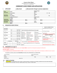 Community Event Permit (Cep) Application - County of San Diego, California, Page 3