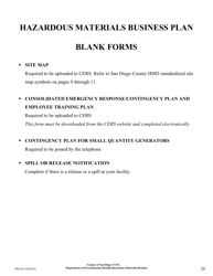 Form HM-952 Hazardous Materials Business Plan - County of San Diego, California, Page 20