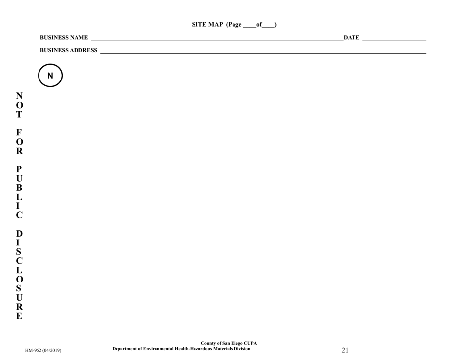 Form HM-952 Hazardous Materials Business Plan - County of San Diego, California, Page 21