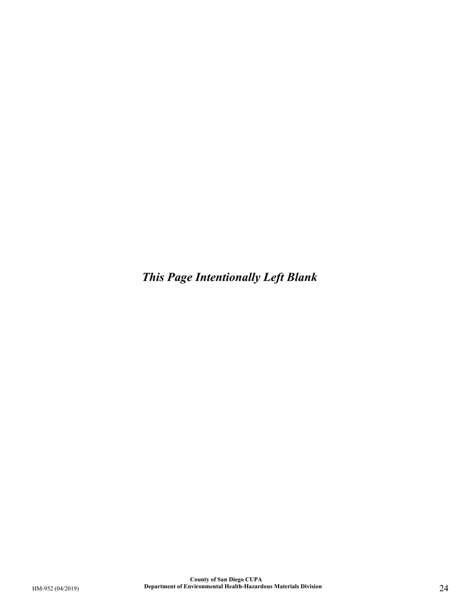 Form HM-952 Hazardous Materials Business Plan - County of San Diego, California, Page 24