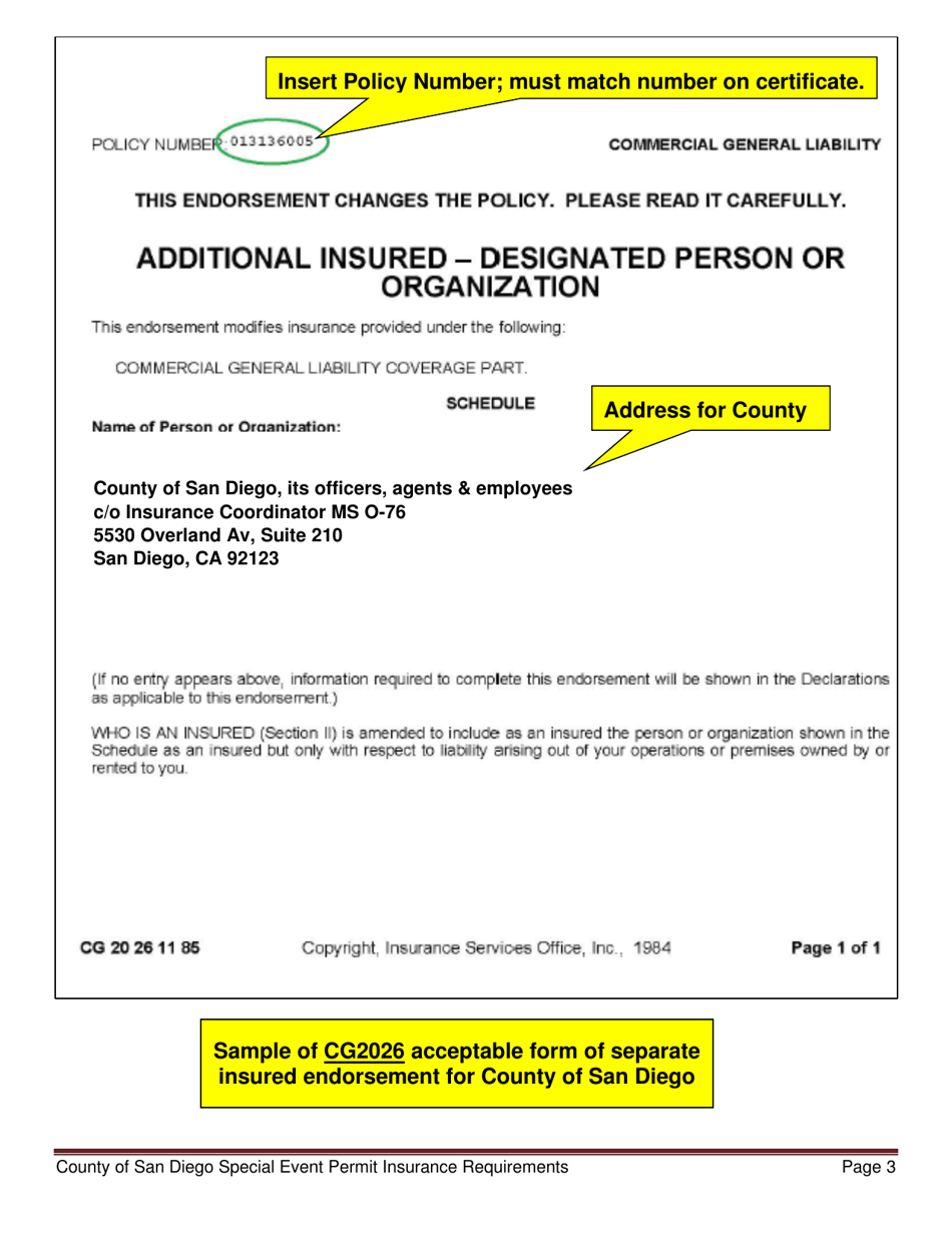 Application for Special Event Permit - County of San Diego, California, Page 10