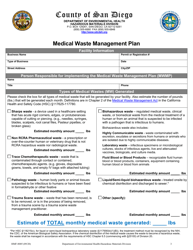 Form HMF-8005 Medical Waste Management Plan - County of San Diego, California, Page 3