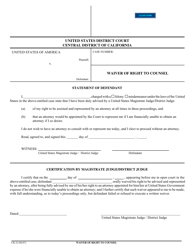Document preview: Form CR-32 Waiver of Right to Counsel - California