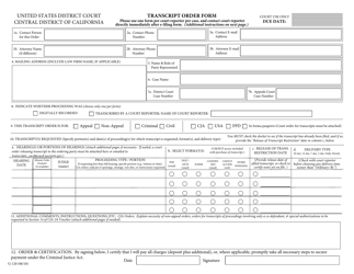 Form G-120 Transcript Order Form - California