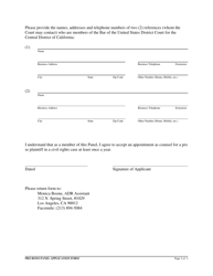 Pro Bono Panel Application Form - California, Page 2