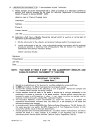 Form HM-984 Waste Determination for Generators - County of San Diego, California, Page 6