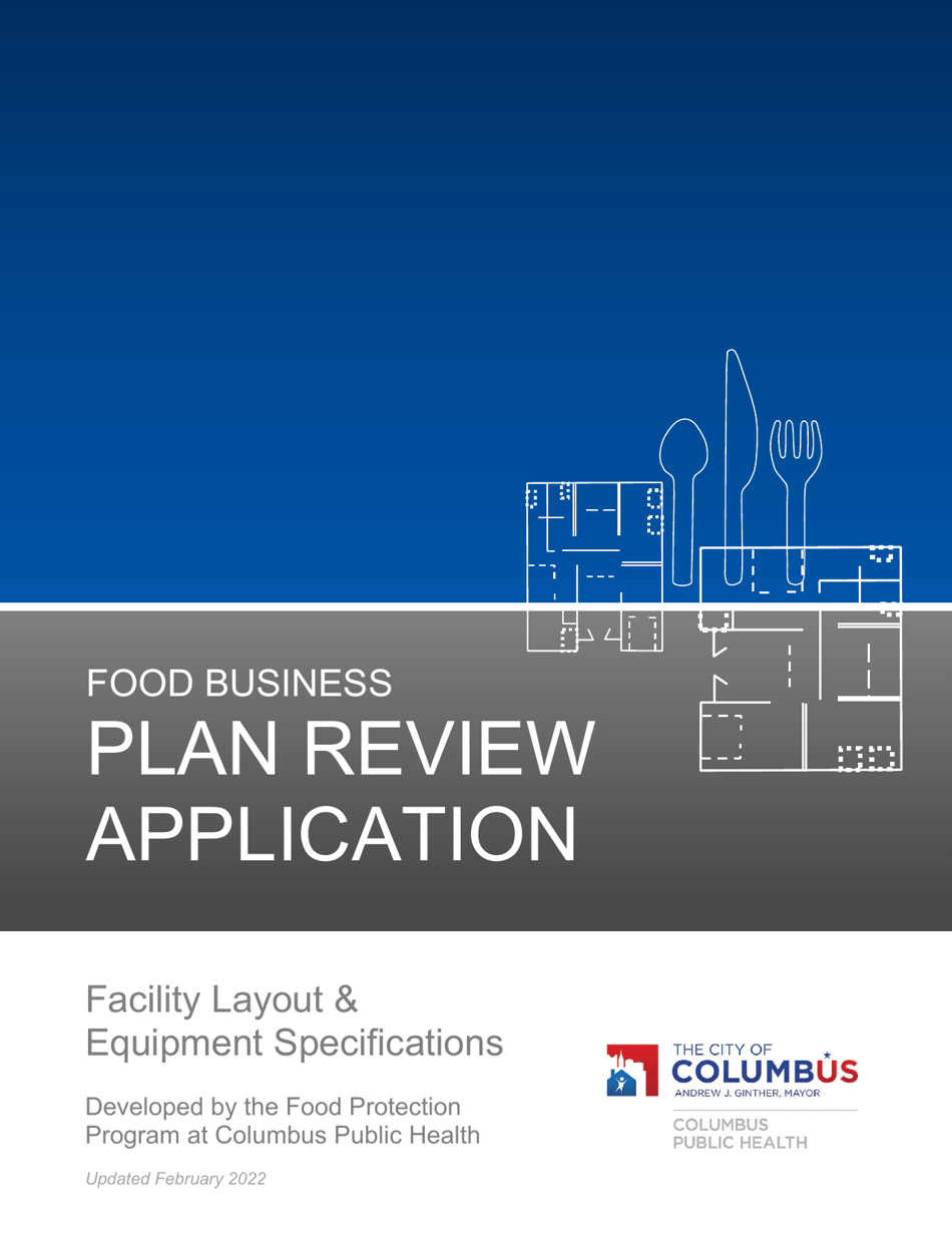 Food Business Plan Review Application - City of Columbus, Ohio, Page 1
