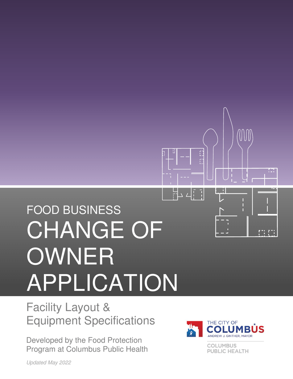 Food Business Change of Owner Application - City of Columbus, Ohio, Page 1