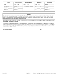 Water Well Permit Application - County of San Diego, California, Page 2