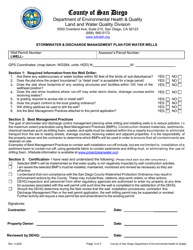 Water Well Permit Application - County of San Diego, California, Page 3
