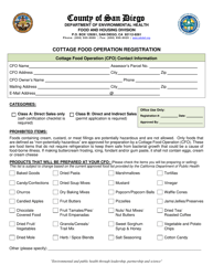 Class a Cottage Food Operation Application - County of San Diego, California, Page 4