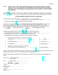 Document preview: Form UST02FR Exhibit B Letter From Chief Financial Officer - County of San Diego, California